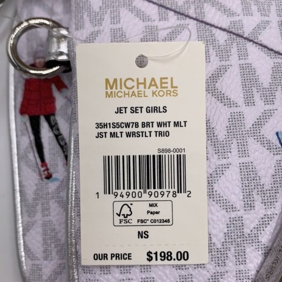 MICHAEL KORS JET SET GIRLS MULTIFUNCTIONAL WRISTLET TRIO BRIGHT WHITE MULTI - Picture 2 of 16